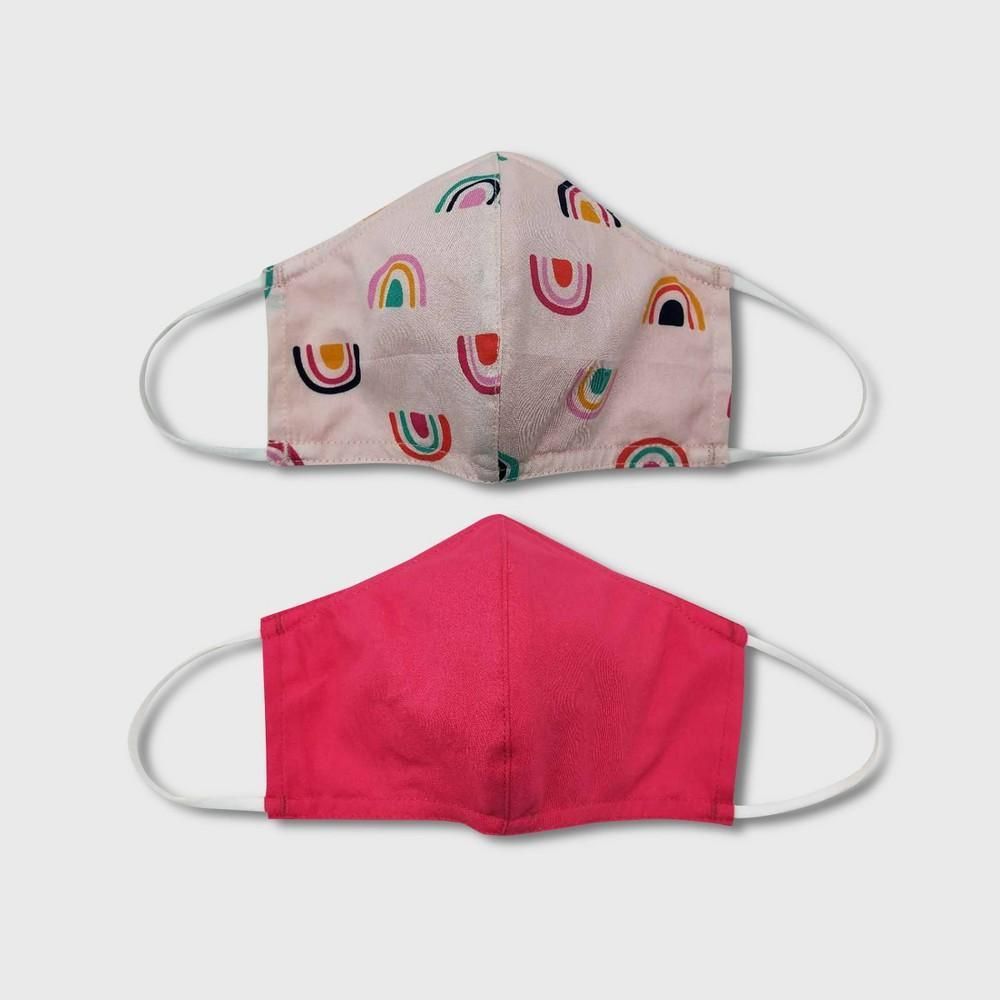Kids' 2pk Rainbow Cloth Face Masks - Cat & Jack Pink